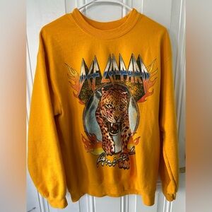 Young Men's def Leopard mustard Yellow Graphic Sweater